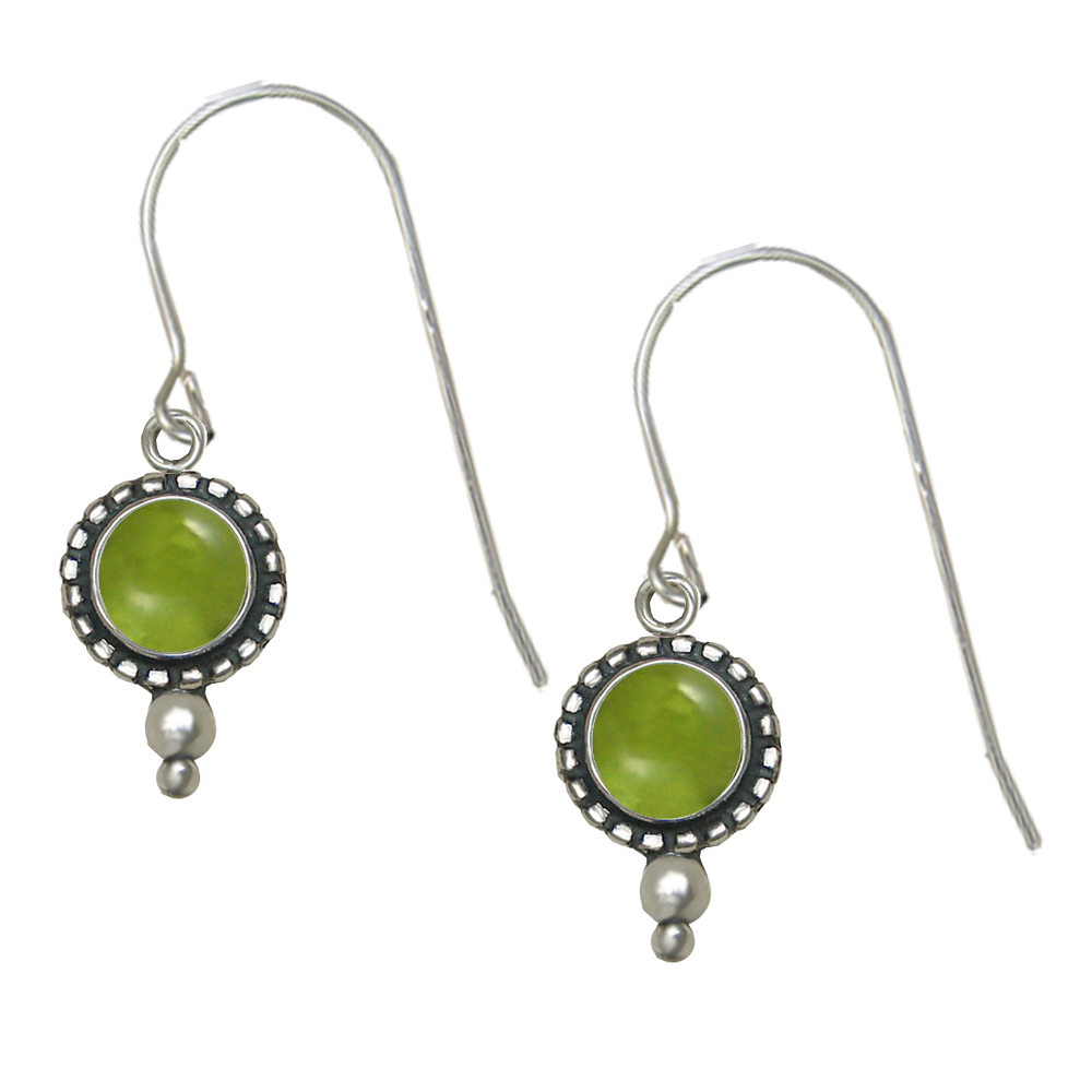 Sterling Silver Peridot Gemstone Drop Dangle Earrings